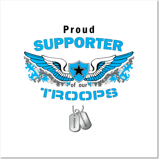 Support our Troops- Teal Wall Art by krisk9k